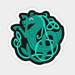Green Celtic Seahorse Magnet