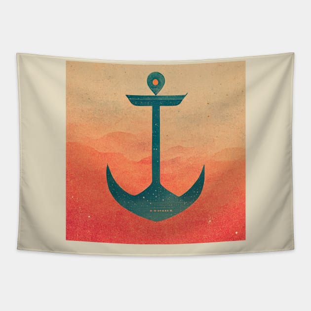 Anchor Tapestry by Retro Travel Design