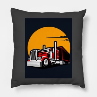 BIG RIG IN THE SUNSET Pillow