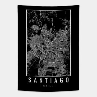 Santiago Chile Minimalist Map Tapestry