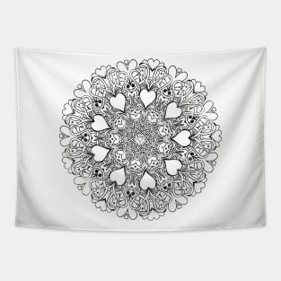 Symmetric Hearts - Mandala Design Tapestry