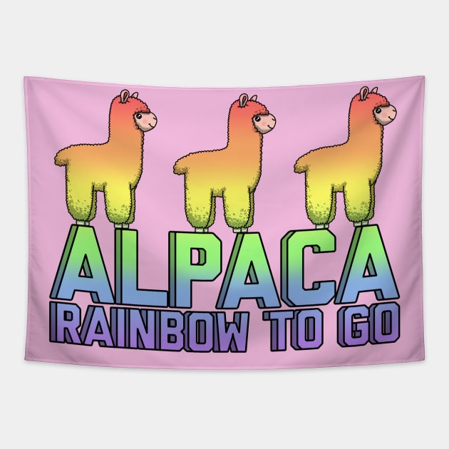 Alpaca Rainbow Tapestry by Art by Veya