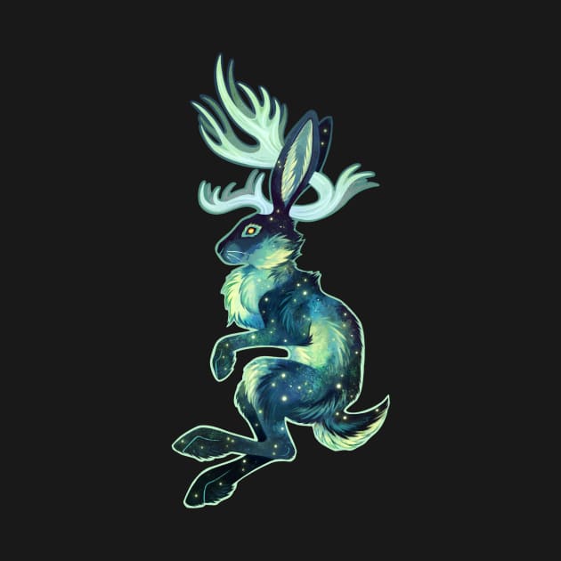 Space Jackalope (Green) by KanizoArt