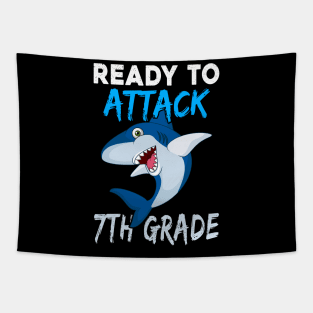 Shark Kids Ready To Attack 7Th Grade Boys Back To School Tapestry