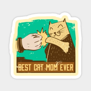 Best Cat Mom Ever Quote Artwork Magnet