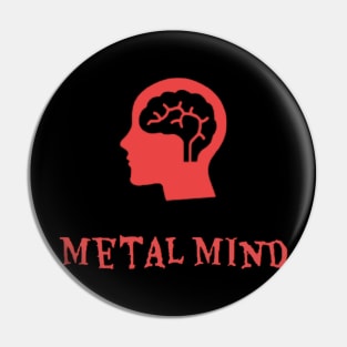 Metal Mind Brain Design Pin