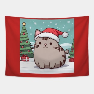 Pusheen Santa kitty Tapestry