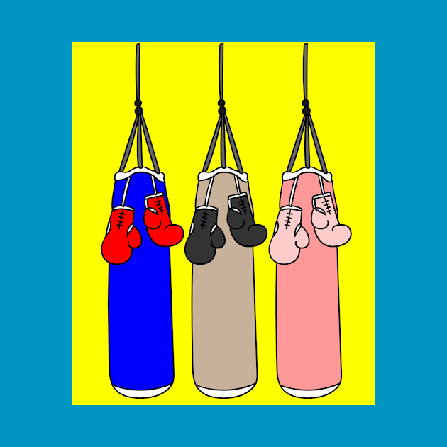 Boxing Female Boxer Retro Boxing Gloves by flofin