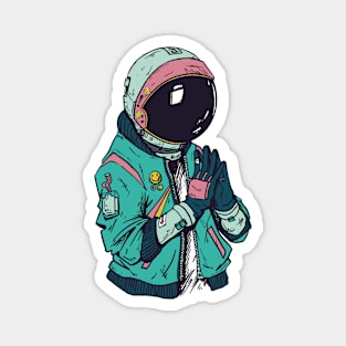 Cool Cyberpunk Astronaut Illustration Magnet