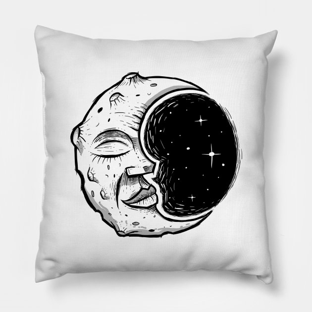 moon face Pillow by OsFrontis