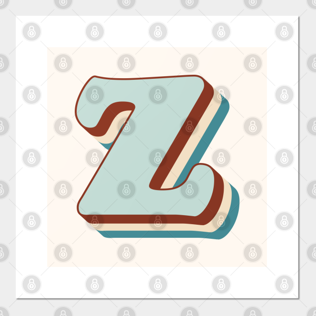 Letter Z Vintage Retro Monogram Initial Name Font Typography 70s 80s Letter Z Posters And Art Prints Teepublic