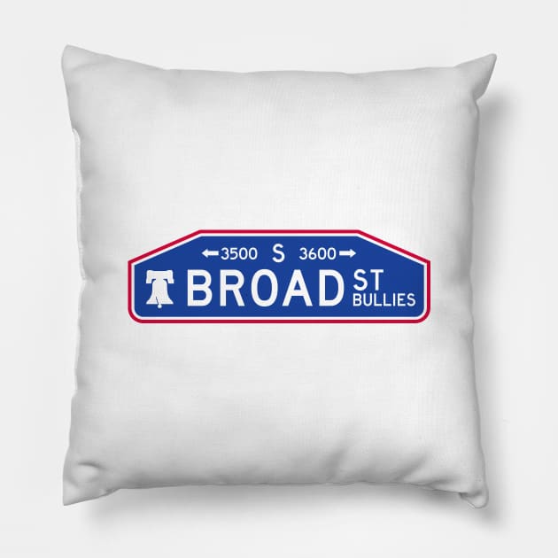 Broad Street Bullies Sign - White Pillow by KFig21