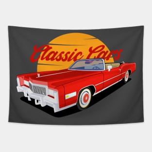 Classic Cars Red Candy Tapestry