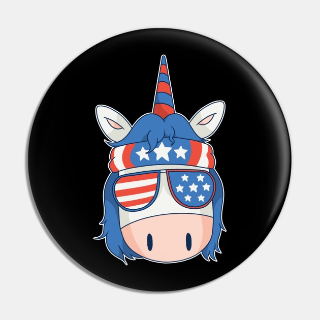 American unicorn rebels flag Pin by Midoart