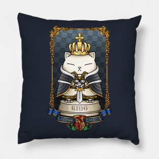 Medieval Chess Cat King Pillow