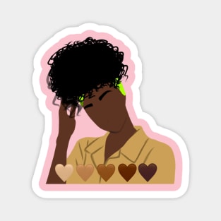 Black girl illustration Magnet