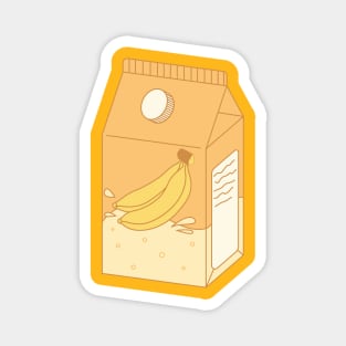 Banana Milk Carton Illustration Magnet