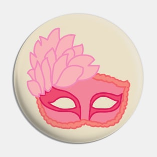 Pink Mardi Gras Mask Pin