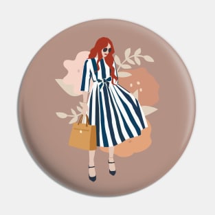 Woman Fancy Stripe Dress Pin