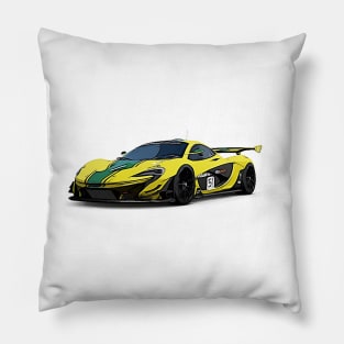 P1 GTR Supercar Racing Cartoon Pillow