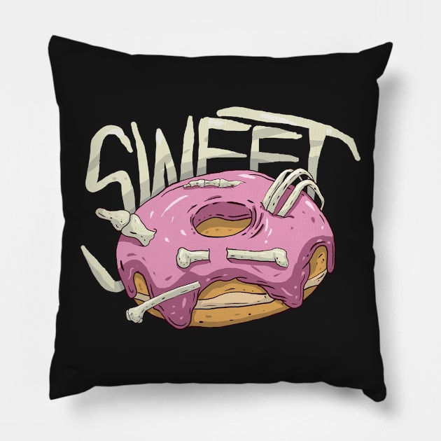 Sweet Bones Donut Pillow by BlackArmy2017