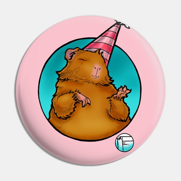 Guinea Pig Birthday Pin by Nat Ewert Art