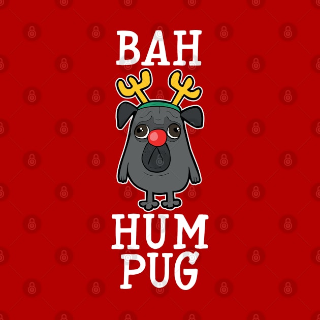 Bah Hum Pug - Black by NinthStreetShirts