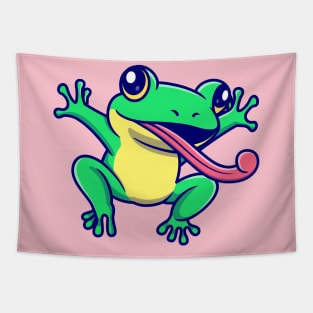 Cute Frog Toad Cartoon Tapestry