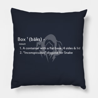 Box definition (white text) Pillow