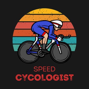 Speed Cycologist Retro Sunset Cycling T-Shirt