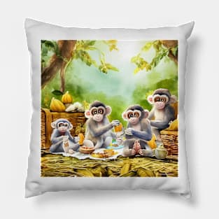 The Monkeys' Picnic Pillow