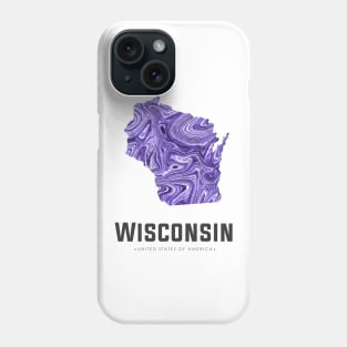 Wisconsin state map abstract voilet Phone Case