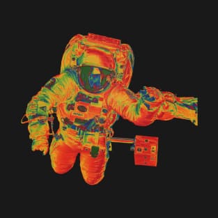 NASA Astronaut in Orange, Yellow, Blue and Green Colors T-Shirt