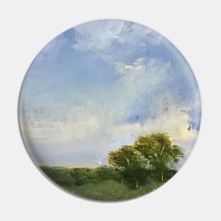 Cobalt Skies Oil Painting Pin