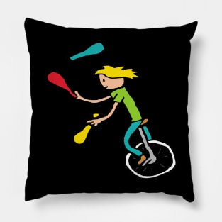 Unicycle Juggler Pillow