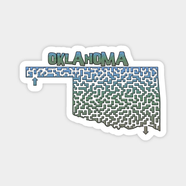 Oklahoma State Outline Maze & Labyrinth Magnet by gorff