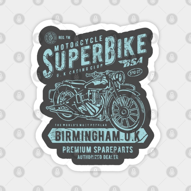 Super Bike: Vintage Motorcycle Design Magnet by Jarecrow 