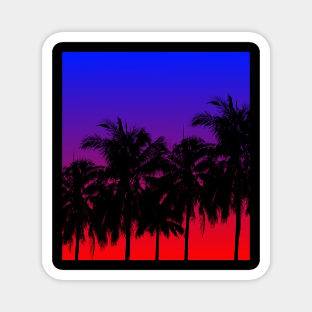 Palm Trees Palm Sunrise Square Vacation Magnet by Monstershirts