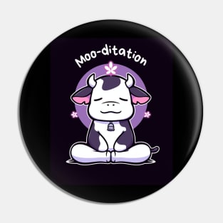 Kawaii Cute Yoga Meditating Cow Pin