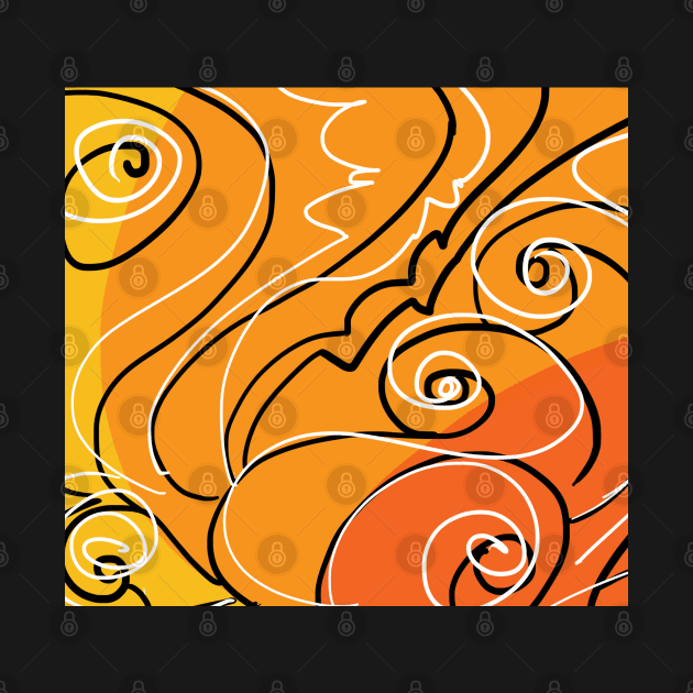 Swirls on Orange and Yellow by Dani Vittz