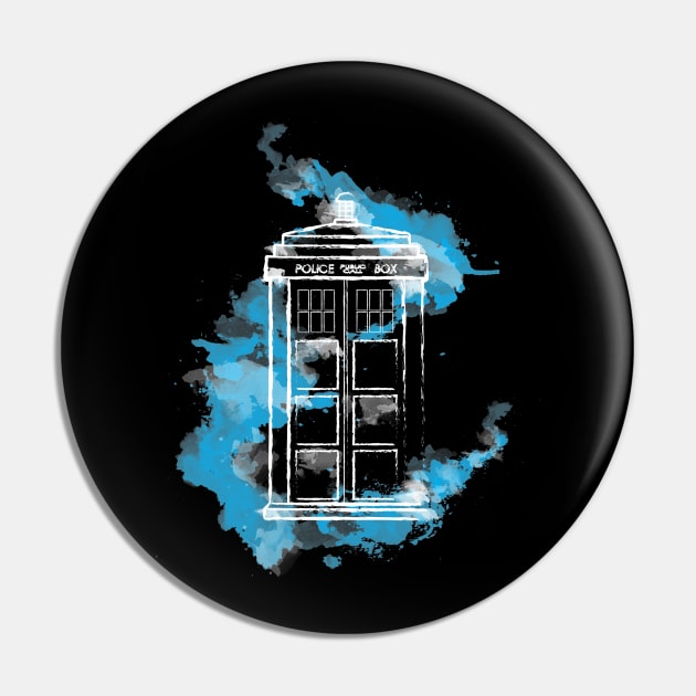 Watery TARDIS Pin by MareveDesign