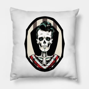 Fun Patriotic Rockabilly Skeleton Pillow