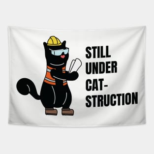 Still Under Construction Engineer Cat Tapestry