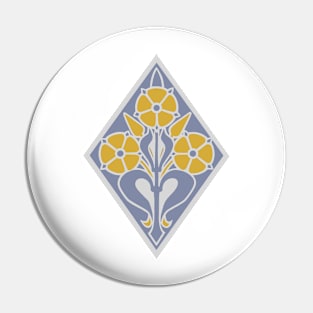 Flowers Inside A Diamond - Bright Pin