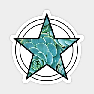 Blue Rose Succulent Pentacle Magnet