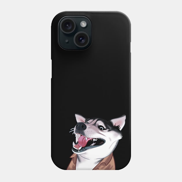 Siberian Husky Laugh Phone Case by Toss4Pon