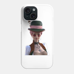 Elegant steampunk Asian girl Phone Case