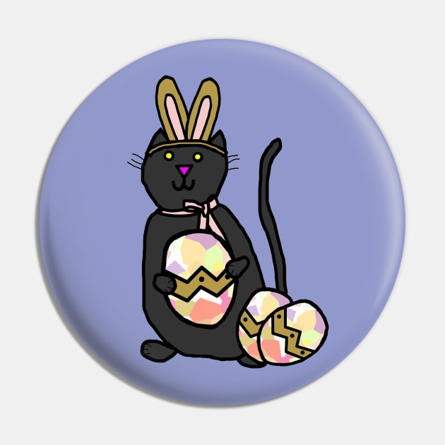 Funny Easter Bunny Ears Cat Pin by ellenhenryart