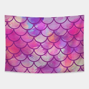 Mermaid Tail Scales Purple Pink Tapestry