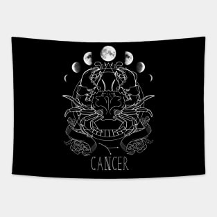 Zodiac Cancer - Black Tapestry